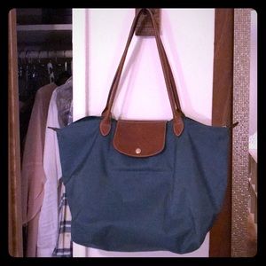 Turquoise large Longchamp bag
